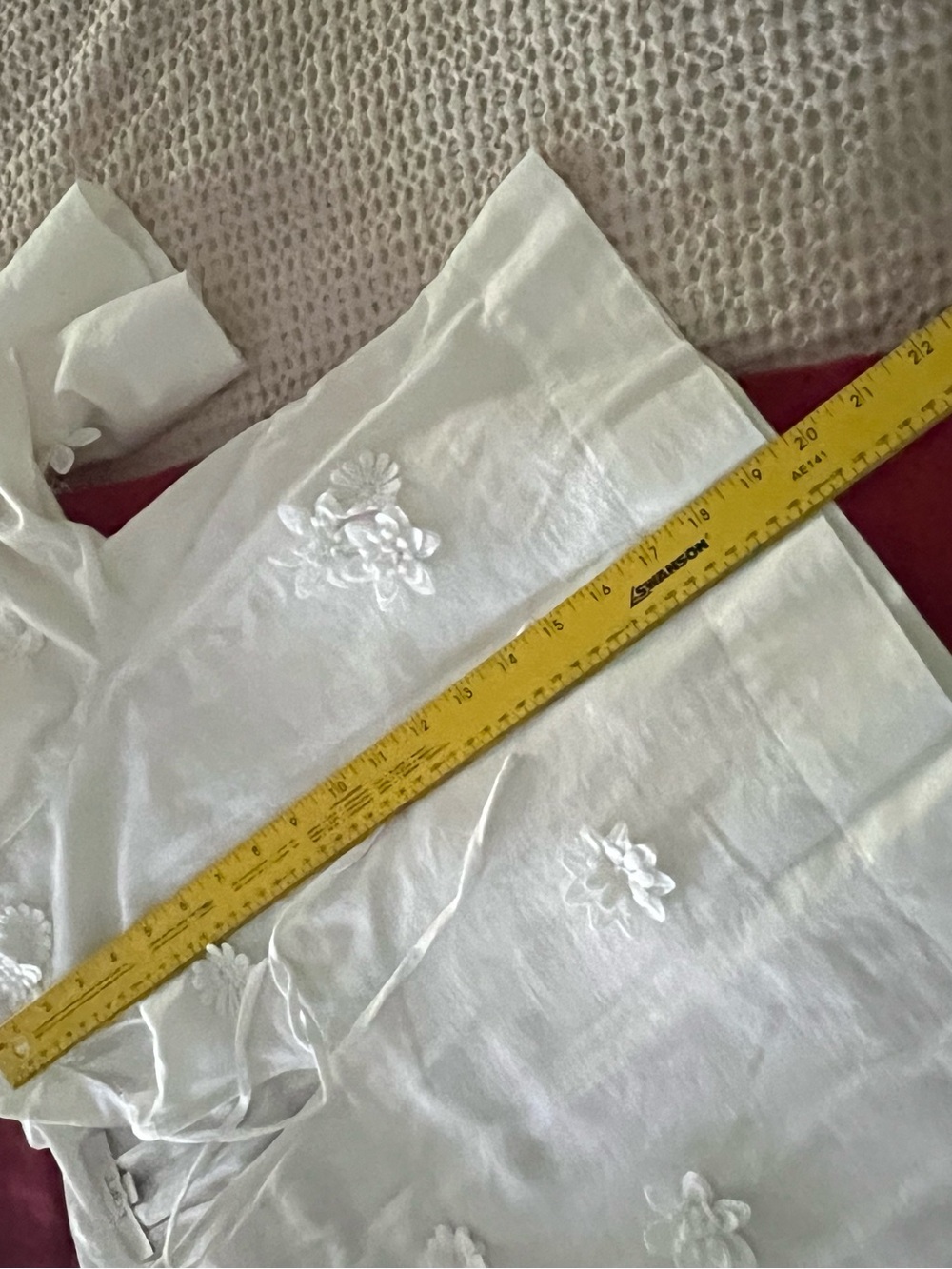 LOFT White Floral Appliqué Tie-Front Peasant Top - Picture 5 of 5